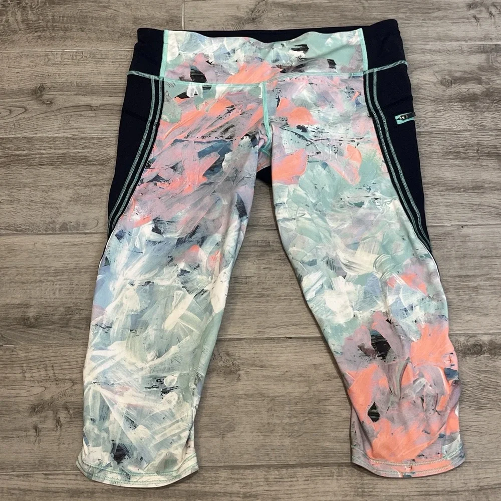 Lululemon Women's Run Top Speed Crop Leggings Blushed Illusion Size 8 EUC